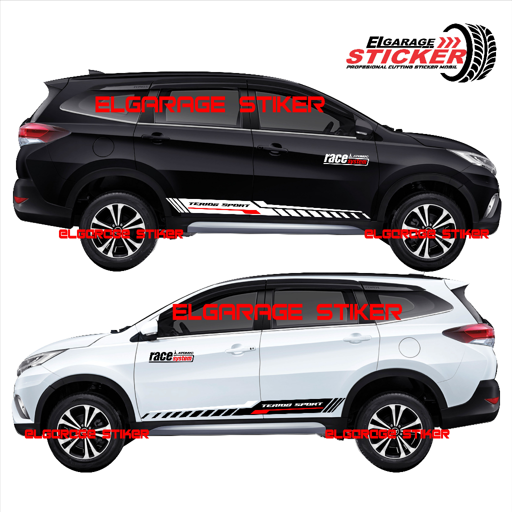 Stiker mobil terios cutting stiker striping list variasi body mobil terios rush