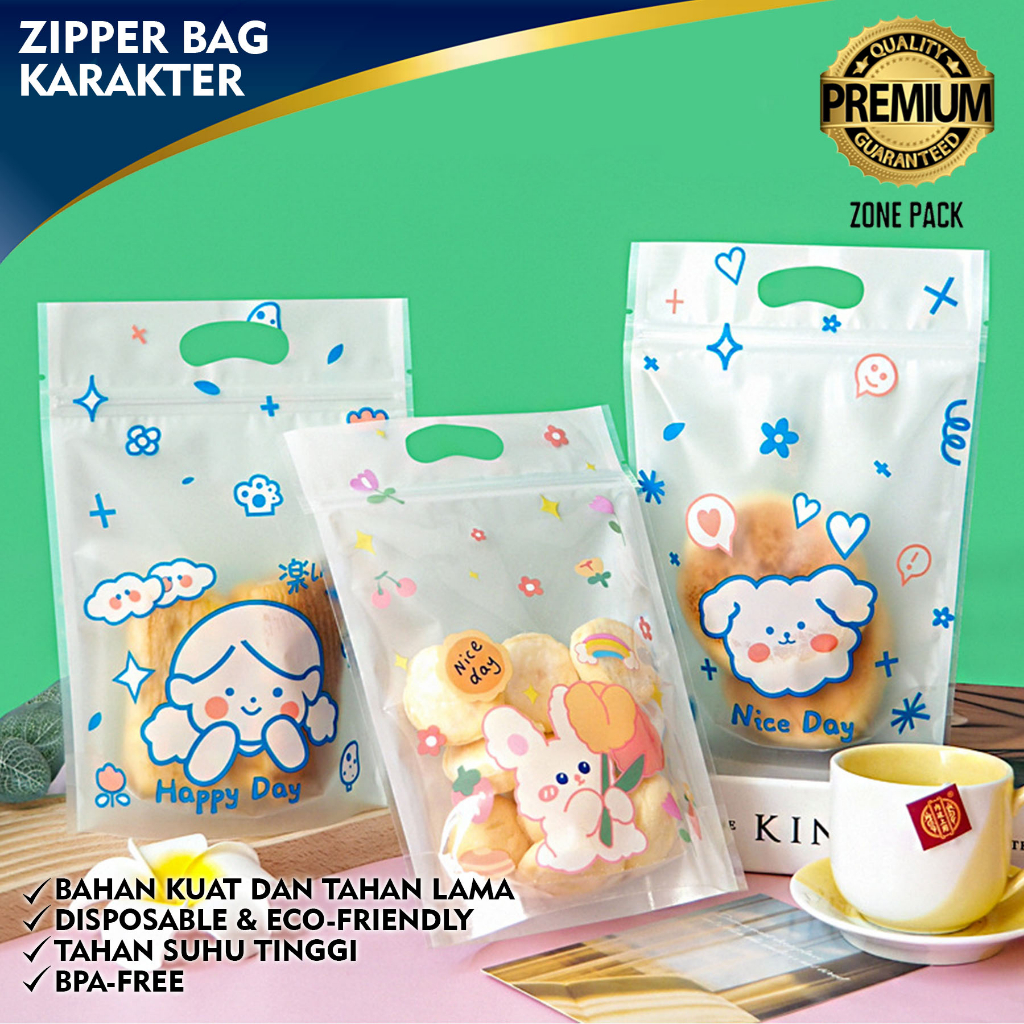 

Zipper Bag Snack| Ziplock Bag Plastik Souvenir Hadiah Ulang Tahun | Ziplock Bening Karakter Lucu