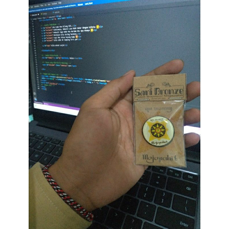 Pin Logo Surya Majapahit - Lapis Logam Kuningan