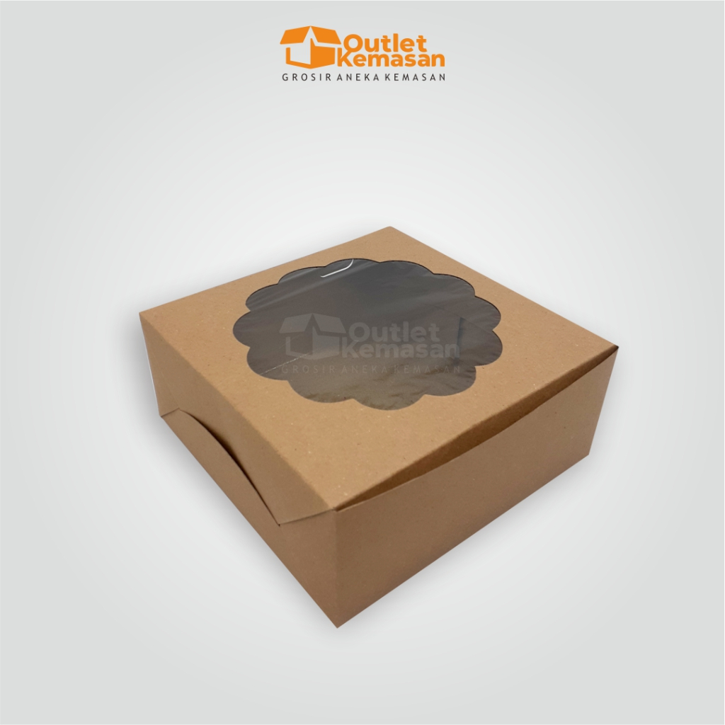 

[Min Order 25 Pcs] Catering Box 22x22x7 | Dus Nasi Kraft | Dus Nasi Tutup Sambung Window | Dus Kotak