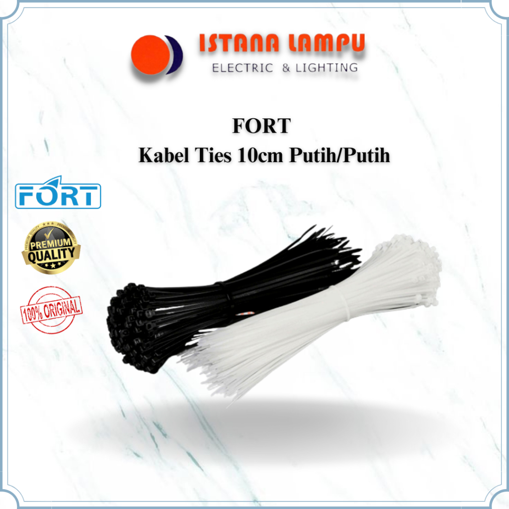 Kabel Ties 10cm Merk FORT Hitam/Putih