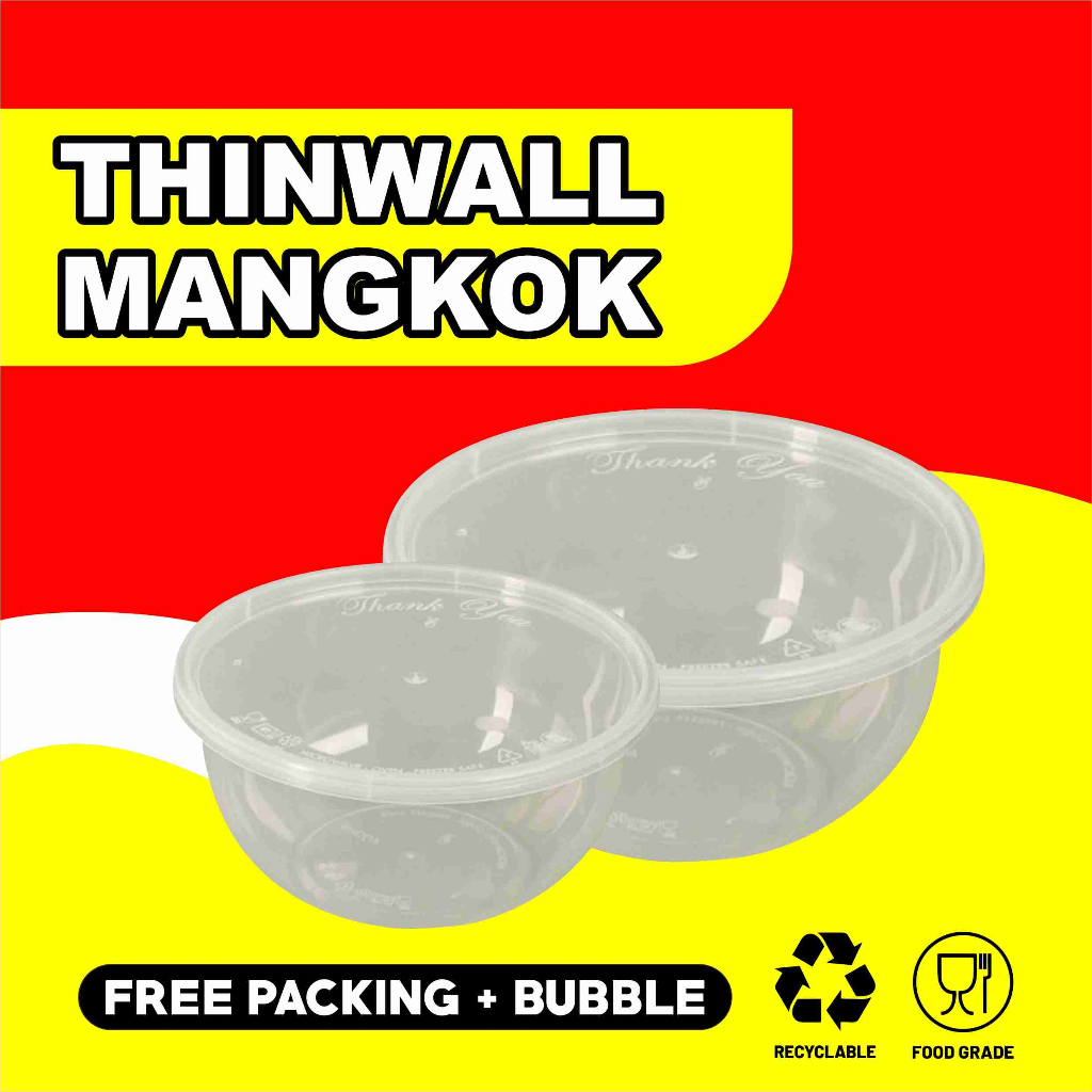 Thinwall Mangkok 200ml 300ml 400ml 450ml Bulat Datar COD