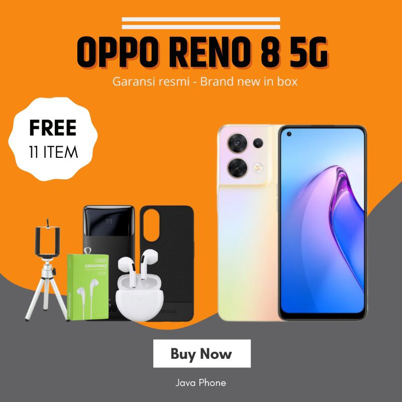 PROMO OPPO Reno 8 5G 8GB/256GB [ Dual Flagsip Sensor With Sony IMX766 + IMX709 ]