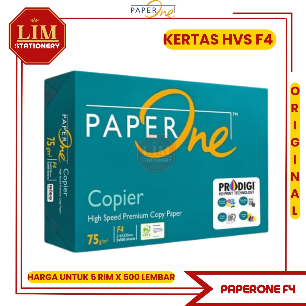 

(INSTANT) Kertas HVS F4 75Gr Putih (1DUS) Paperone