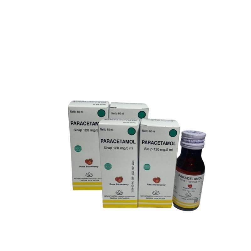 PARACETAMOL NOVA sirup 120mg/5ml nett 60ml rasa straweberry - penurun panas dan pereda nyeri pada an