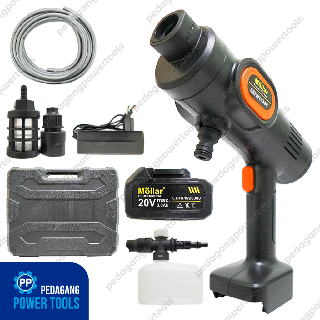 MOLLAR Q4 Cordless Jet Cleaner 20V Mesin Steam Motor Mobil AC Baterai