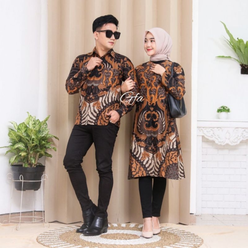 Batik Couple Tunik Atasan Batik Couple Modern Premium  M L XL XXL