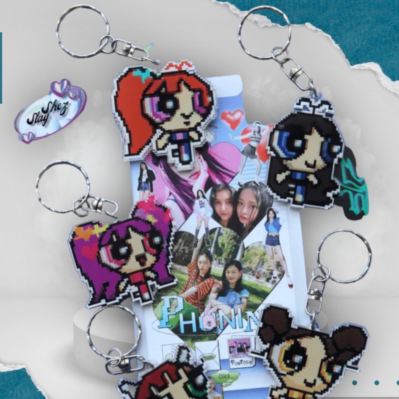 Keychain Premium New Jeans x Power Puff girl