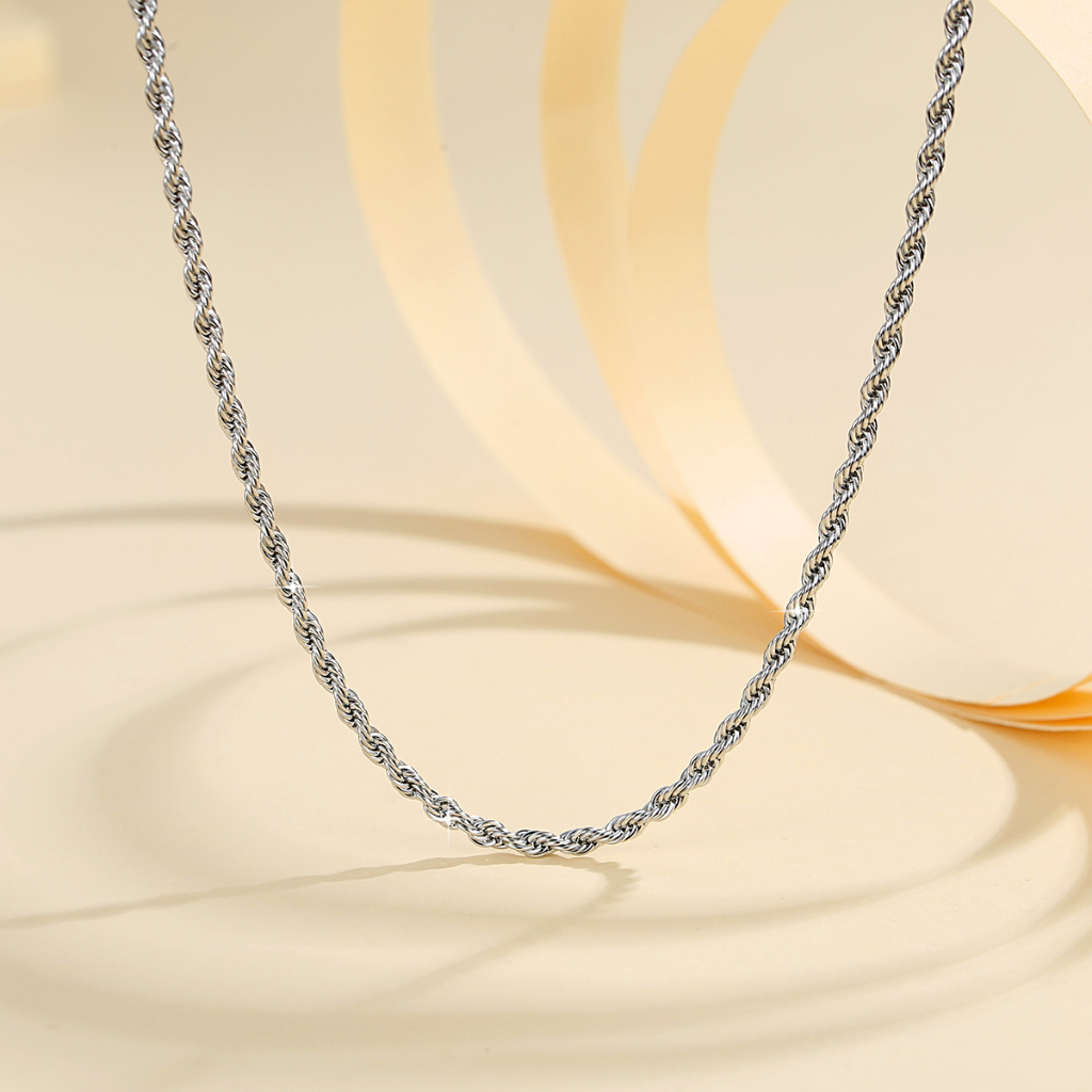 Kalung Rantai Pria Dan Wanita Mewah Kalung Perak Rantai Wanita Titanium Anti Karat