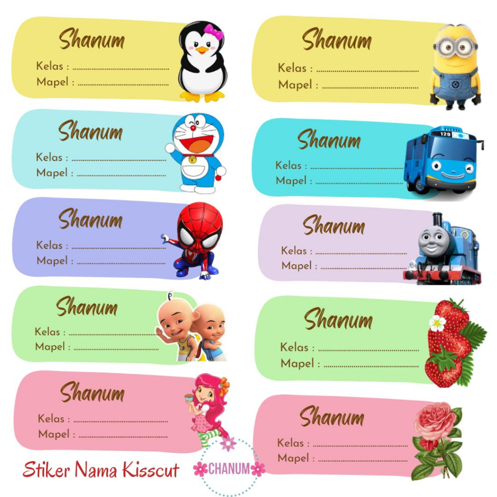 

Custom Stiker Buku Pelajaran Anak By Chanum isi 25 dan 35 pcs sticker