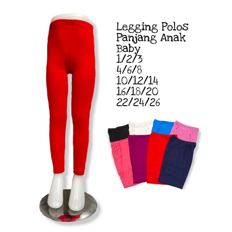 Legging Baby, Legging Anak Polos, legging warna, Legging Anak Perempuan baby-12tahun