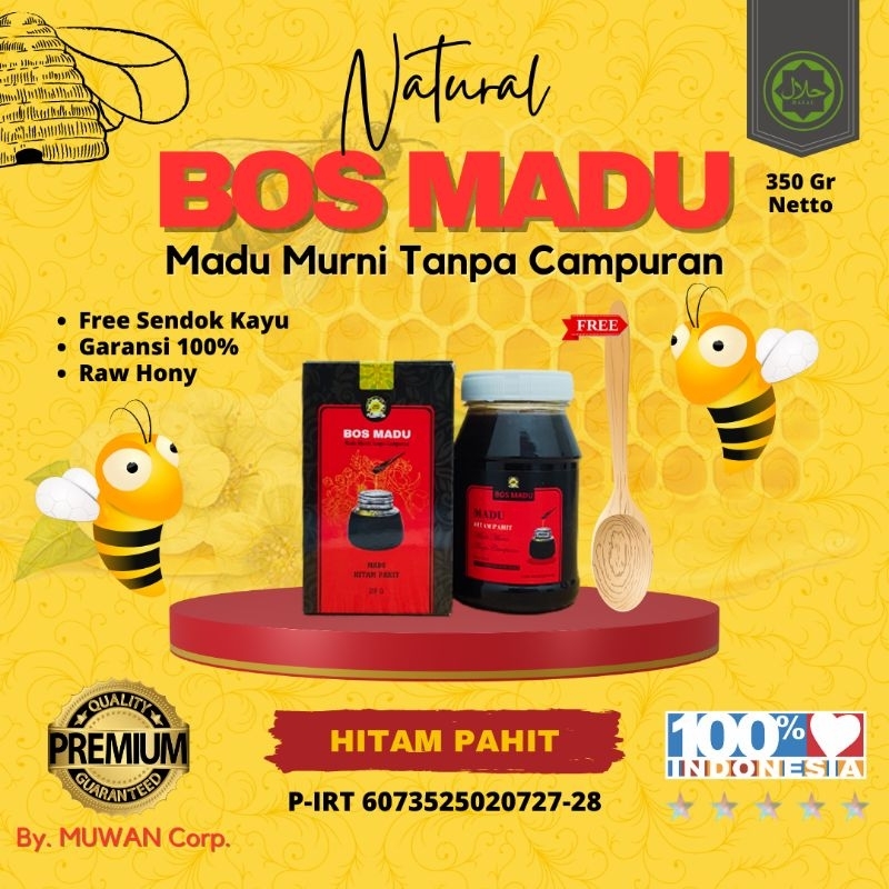 

BOS MADU | 350gr Madu Hitam Pahit| 100% Madu Murni