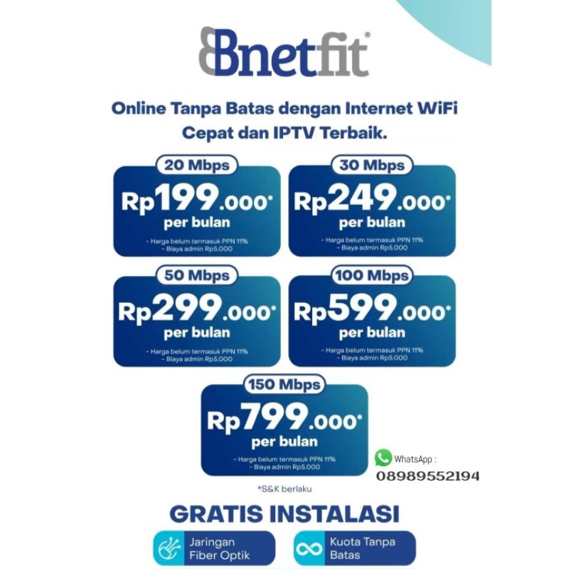 Bnetfit wifi Internet 100 mbps