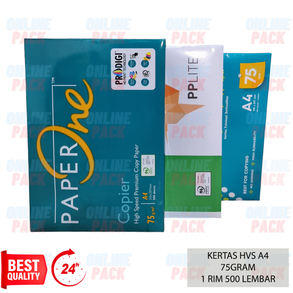 

KERTAS HVS PAPERONE PPLITE COPYPAPER A4 75GR 75GRAM 75 GRAM 1RIM 500 LEMBAR PRODIGI PREMIUM PRINT PAPER