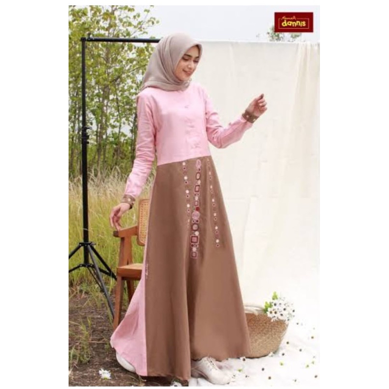 sale dannis 30% / abaya size XS S / abaya dannis katun / embroidery / dannis diskon / baju ngaji / b