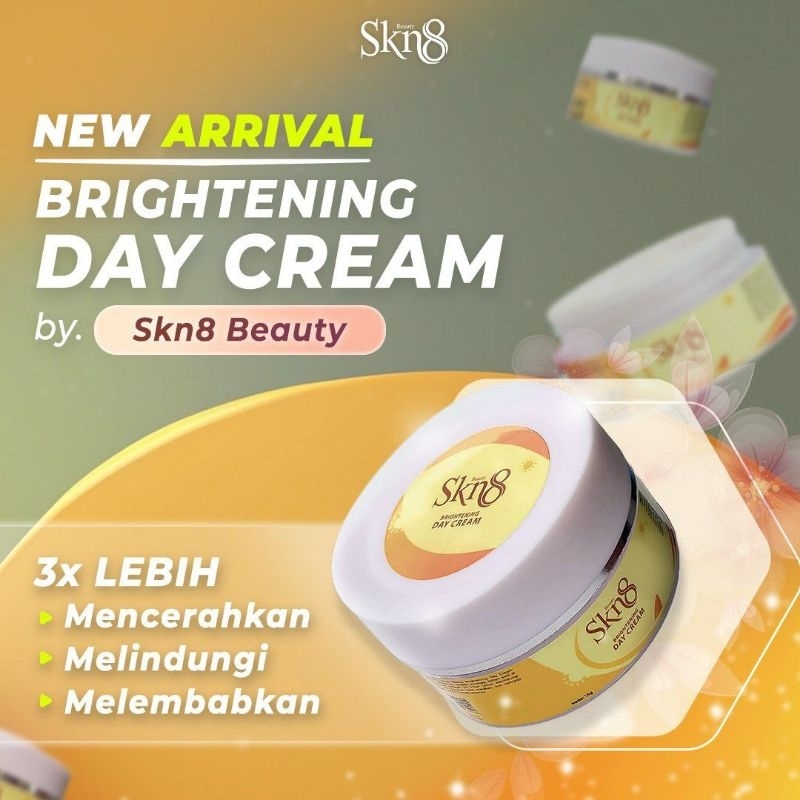 BRIGHTENING ALL DAY CREAM & NIGHT CREAM SKN8 BEAUTY SKINCARE ALAMI PROBIOTIK ORIGINAL