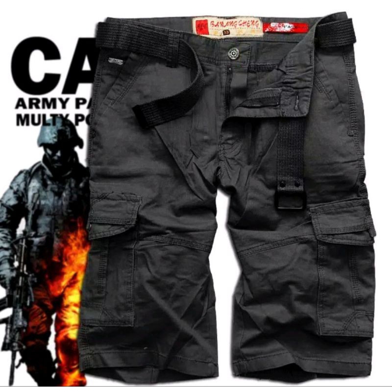 celana cargo pendek pria pdl IMPORT Ba Wang Cheng