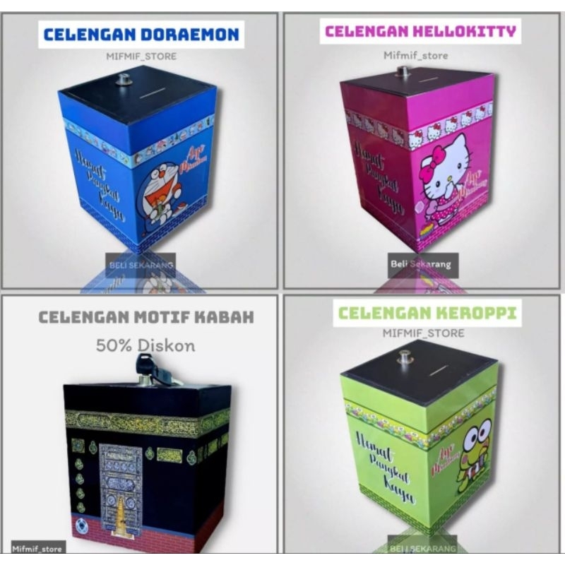 Celengan Karakter Anak Murah - Celengan Karakter Unik - Celengan Kabah + free Kunci