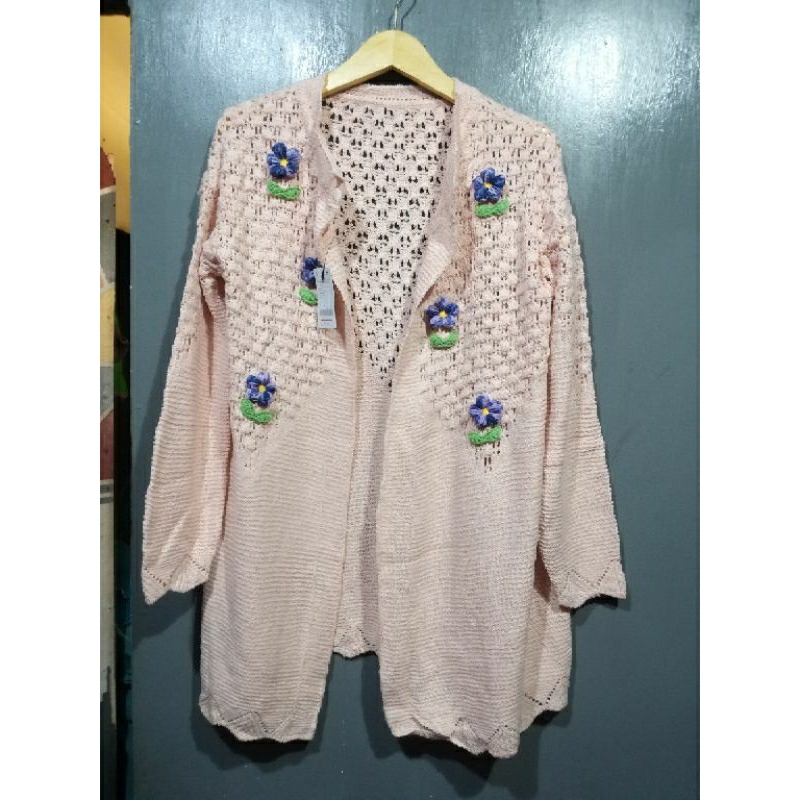 tunik rajut wanita outer rajut handmade rajut bordir rajut putih tulang