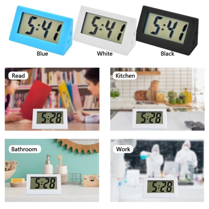 Jam Digital Lcd Segitiga Mini Sederhana/Jam Meja