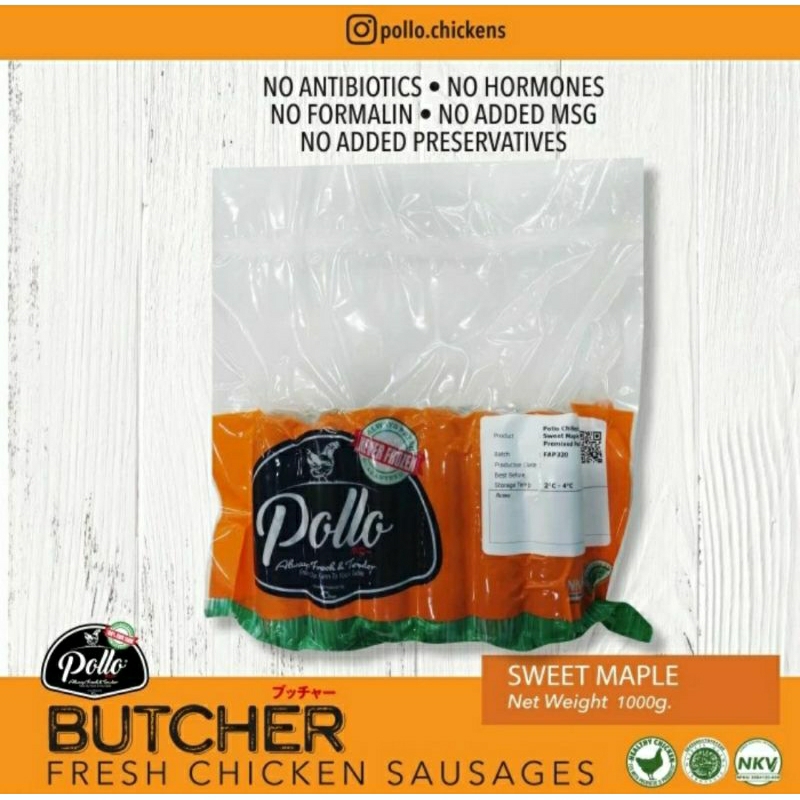 

Sosis Pollo Butcher Sweet Maple 1000 gr / 1 kg