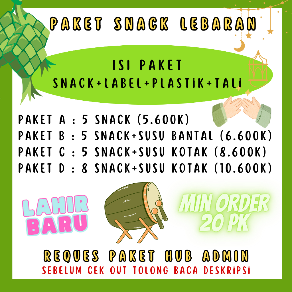 

PAKET SNACK LEBARAN | SNACK LEBARAN I HAMPERS LEBARAN I HAMPERS ANAK I BINGKISAN ULTAH ANAK I TANPA PO