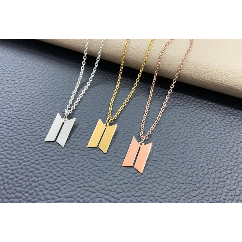Kalung BTS necklace logo bts titanium anti karat