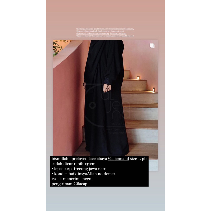 Preloved stitch abaya elmadina