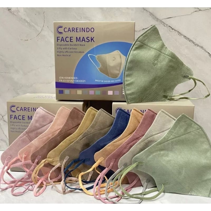 MASKER DUCKBILL WARNA GARIS HIDUNG ISI 50 PCS 1 BOX (COD)