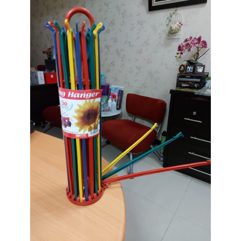 FOLDING HANGER OPTIMA LIPAT PUTAR 20 JARI STIK WARNA WARNI / Hanger