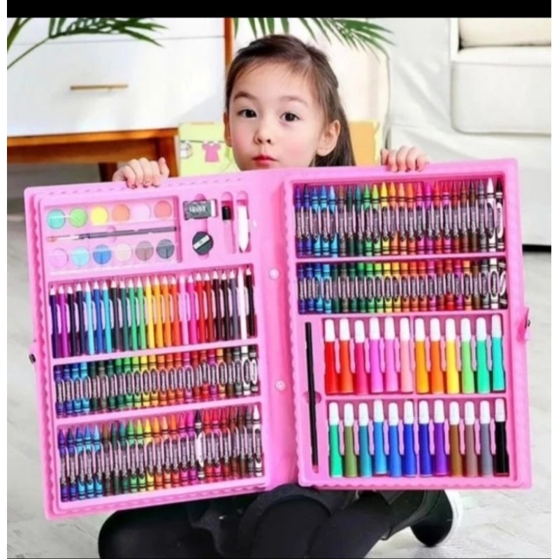 

QG Stationary Set Isi 86 Pcs Pensil Crayon Warna Cat Air Perlengkapan Menggambar Anak