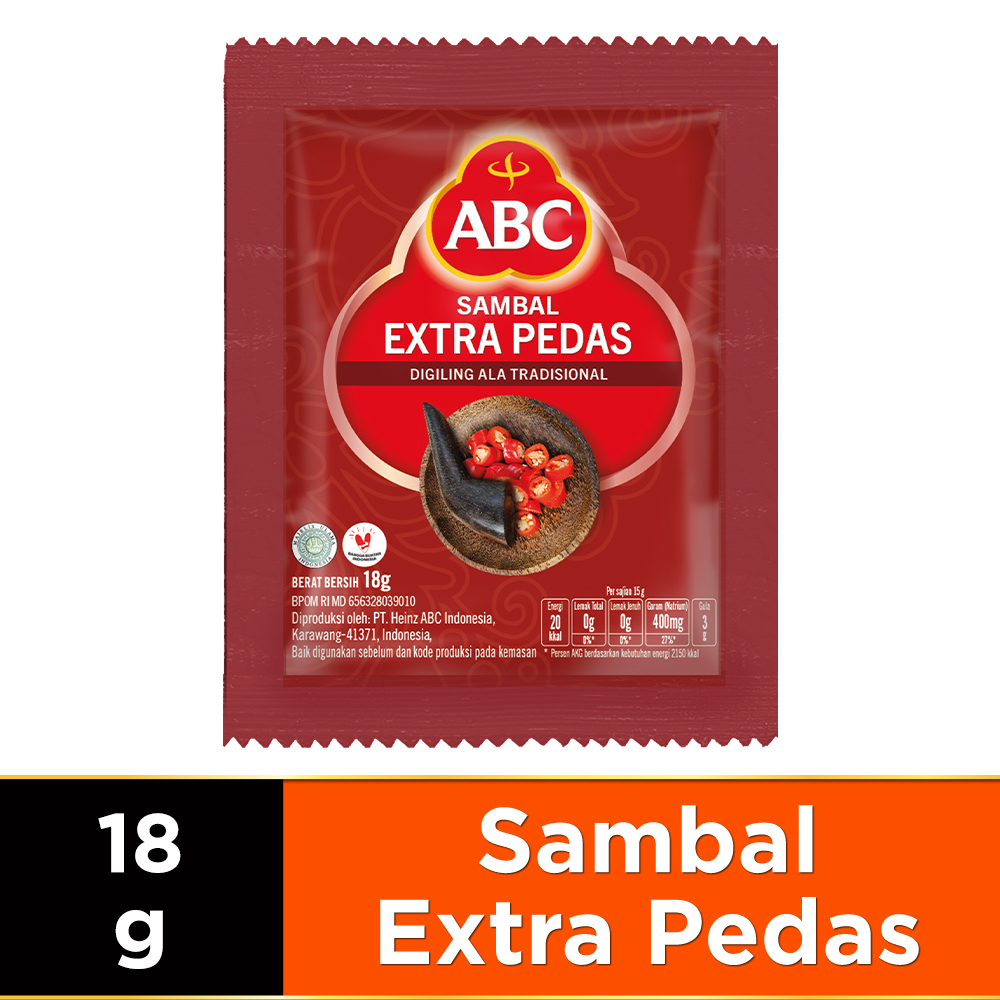

Sambal ABC 1000 15 gr Sambal ABC Extra Pedas - 1 Pack 10 Sachet