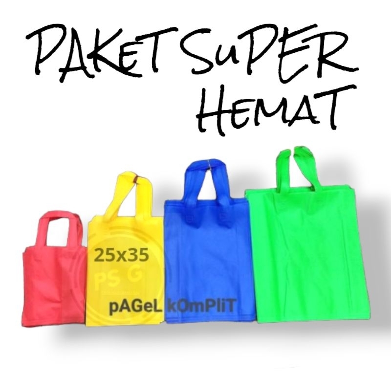 

pAGeL (pAket_GeLO) 25x35x8 Tebal Goodie bag (isi 12pcs) Tas Spunbond