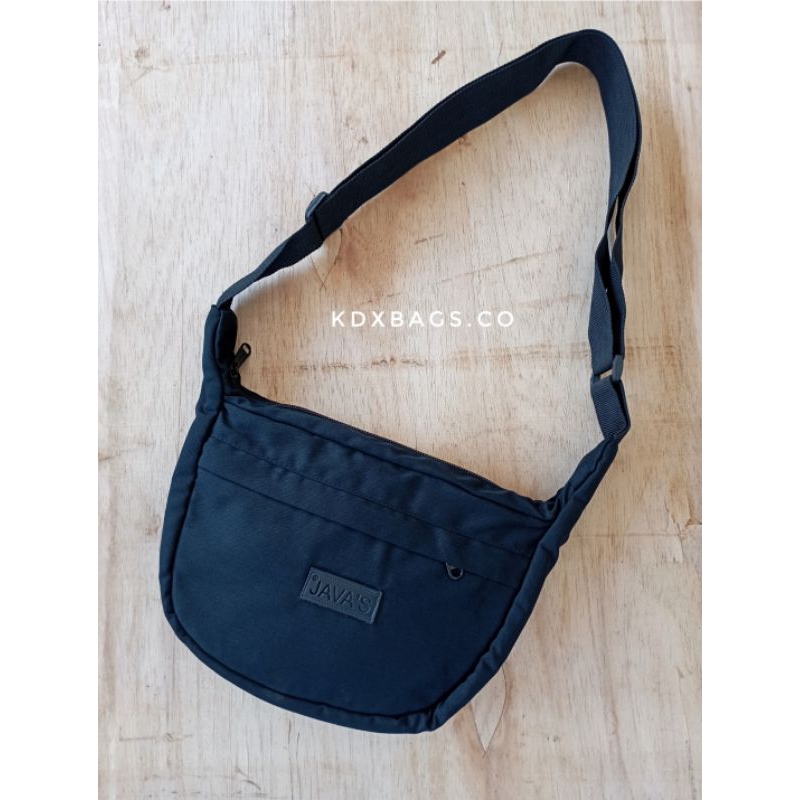 Tas slingbag pria bahan kain, tas selempang cowok polos dan motif kekinian