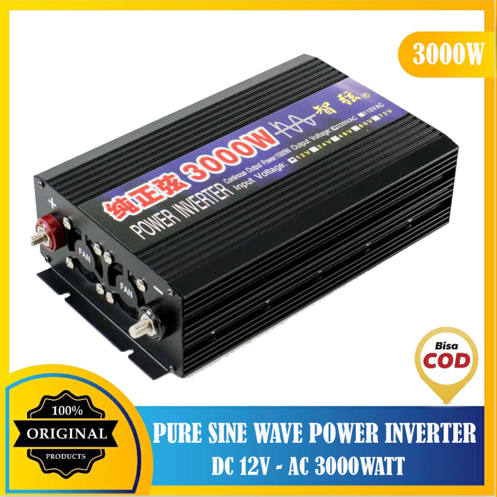 Power Inverter Pure Sine Wave 3000watt DC12v