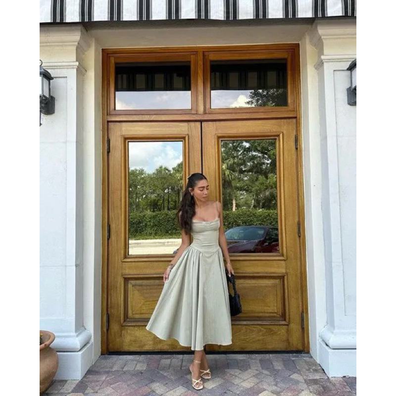 Summer Dress Midi Wanita Eropa