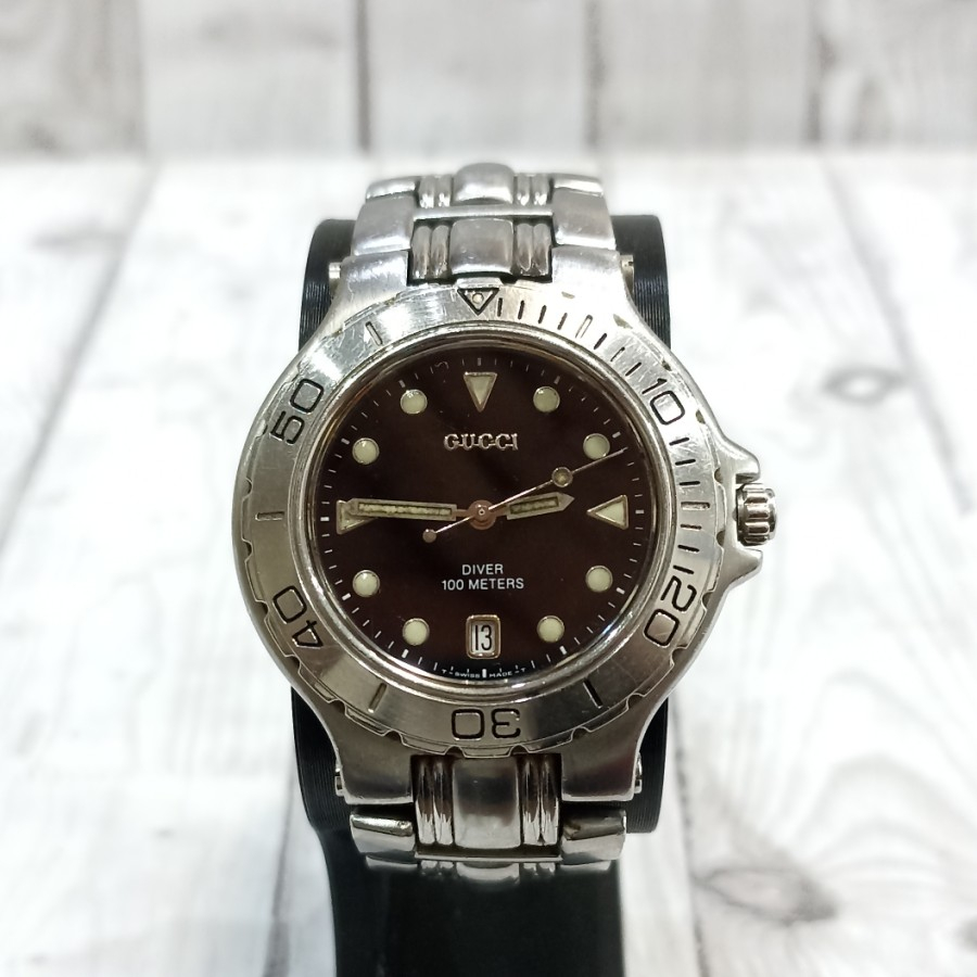 Jam Tangan Gucci Divers Black Dial Quartz Sporty Pria Original Branded Asli Murah Terbaru