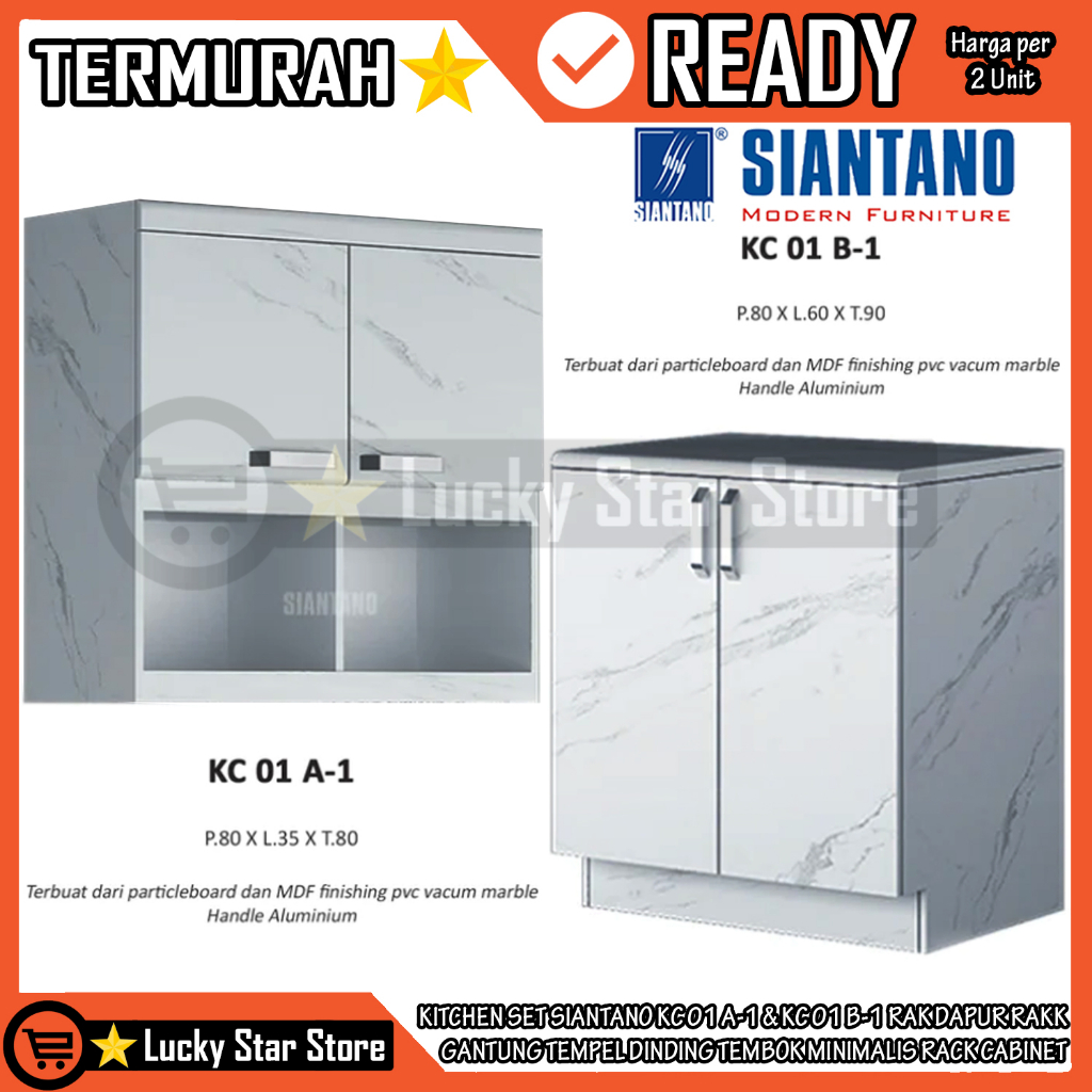 [Instan] RAK DAPUR MINIMALIS SIANTANO KITCHEN SET MARBLE MARMER KC 01 A-1 KC 01 B-1 RACK CABINET KAB