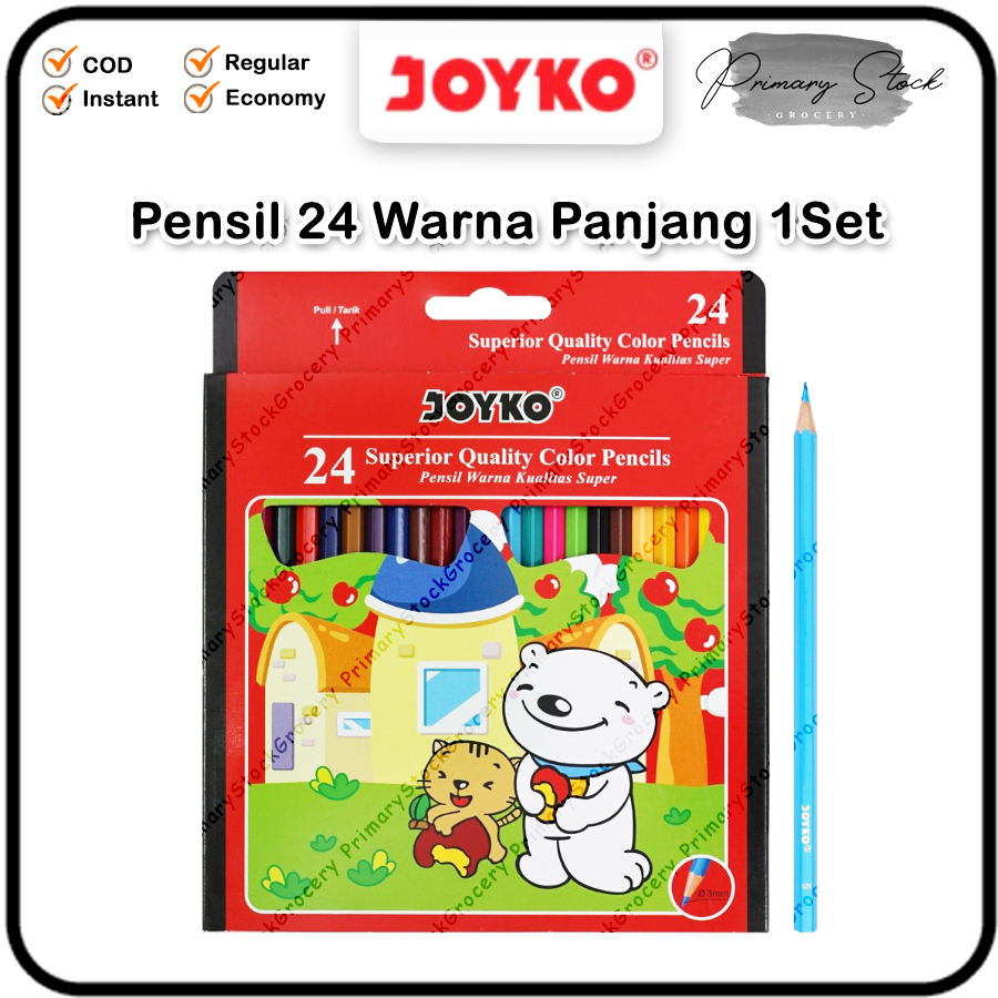 

Pensil Warna Joyko 24 Panjang Triangular Triangle Segitiga Color Pencil 1 Set