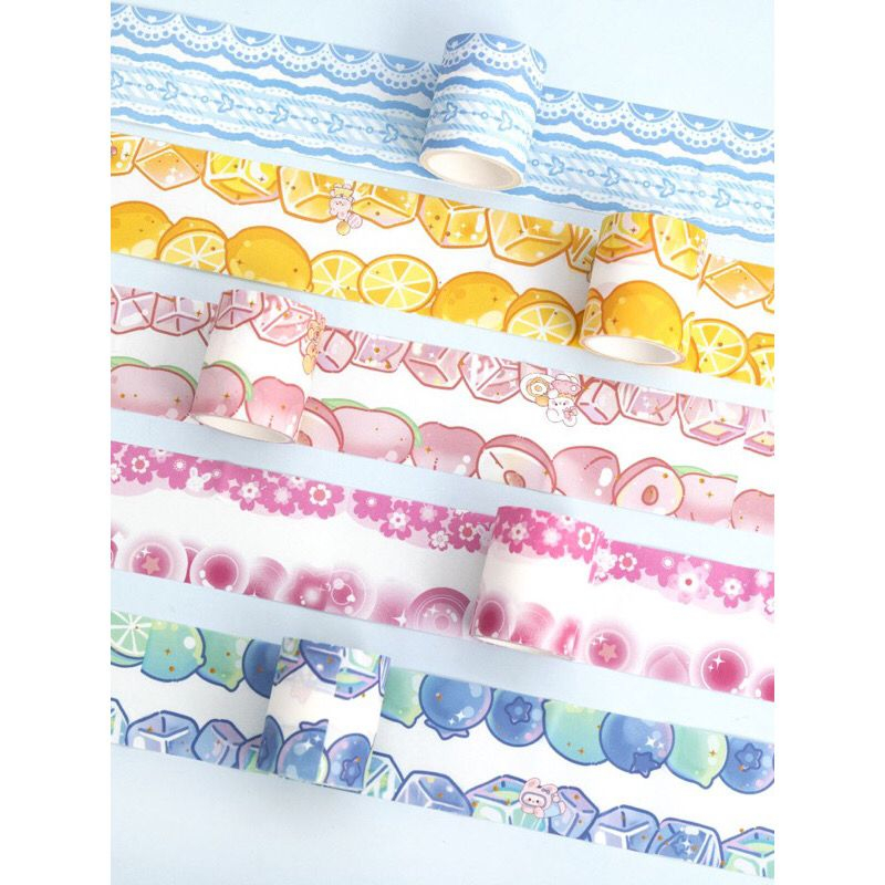 

HJK [1Box 12pcs] Washi Tape Stiker Pinggiran Buku Hiasan Jurnal Sticker Aesthetic