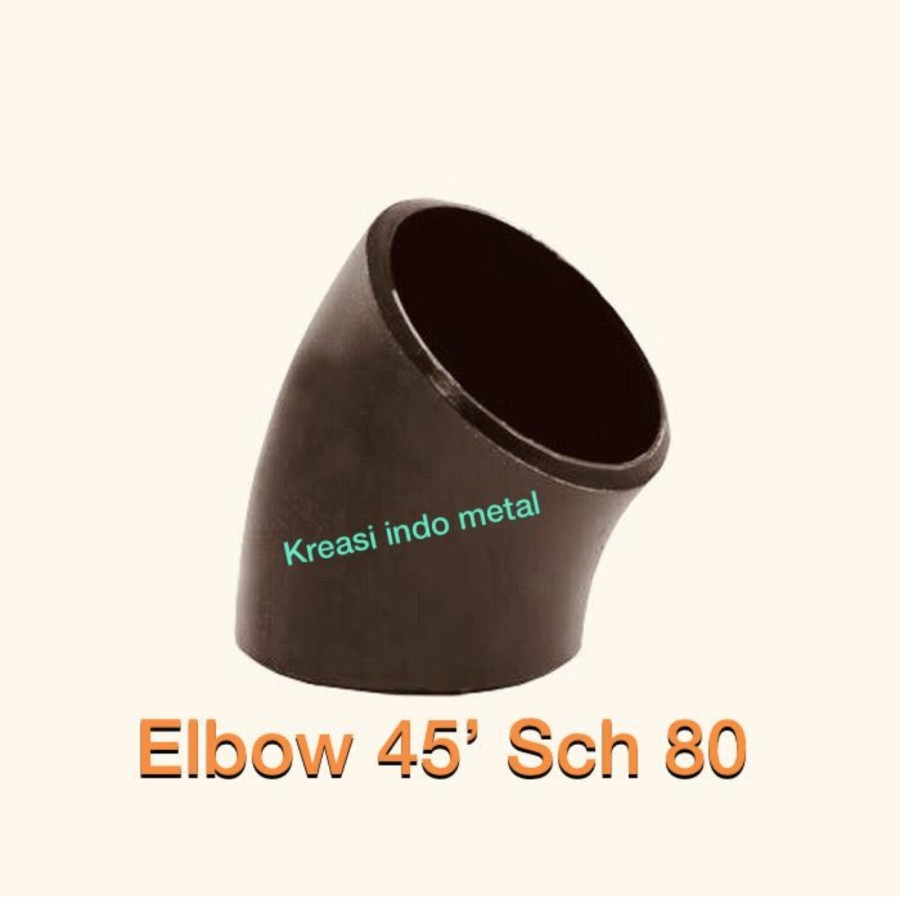 Elbow / knee Las 3/4 inch ; Sch 80 ( 45 derajat ) Carbon steel Besi
