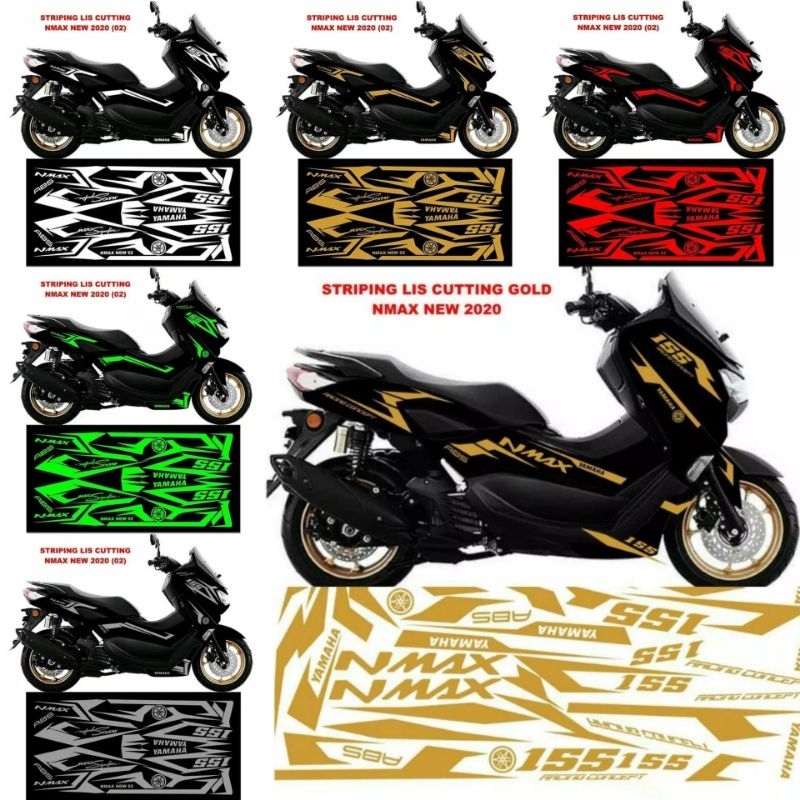 STRIPING CUTTING YAMAHA NMAX ALL NEW 2020-2021-2022 HITAM GOLD STIKER LIST BODY NMAX STICKER VARIASI