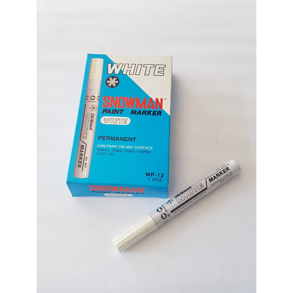 Spidol Snowman Paint Marker White/Silver/Gold Permanent Besar/Kecil