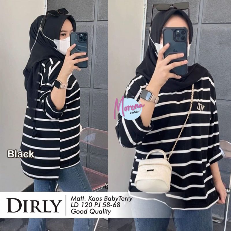 DIRLY SHIRT / kaos stripe premium / kaos stripe jumbo Ld 120