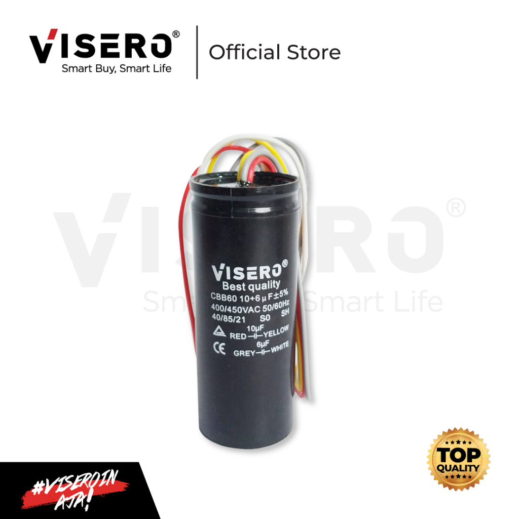 Capacitor/Kapasitor Mesin Cuci 450V6+10 Visero