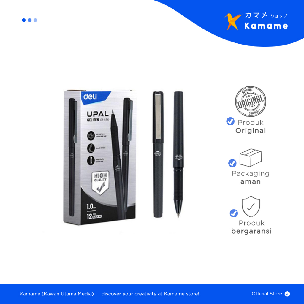 

Deli Gel Pen - Business Profesional Hitam 1.0mm Casing Metal G61- BK - Kamame