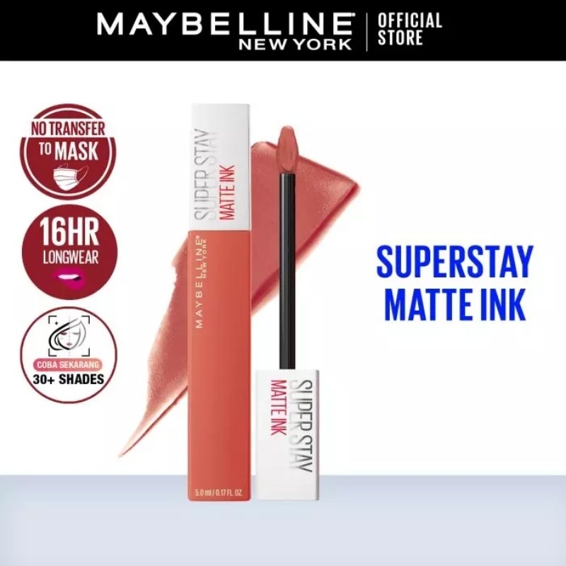 MAYBELLINE SUPERSTAY MATTE INK LIQUID MATTE LIPSTICK LIPCREAM WATERPROOF TRANSFERPROOF (SHADE AMAZON
