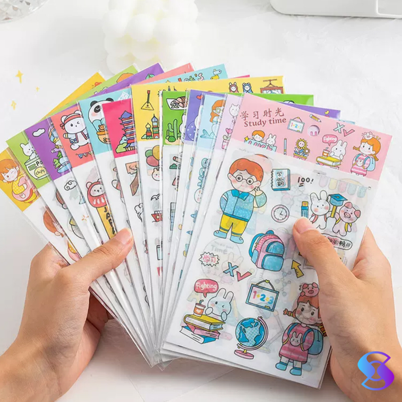 

4PCS/SET stiker/Sticker lucu/ Sticker Dekorasi Motif kartun | Stiker lucu Untuk Menghias Alat Tulis-Suning Mall