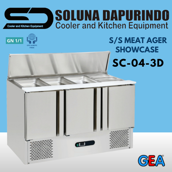 GEA S/S UNDERCOUNTER CHILLER FOR SALAD & PIZZA SC-04-3D / SC043D / PENDINGIN