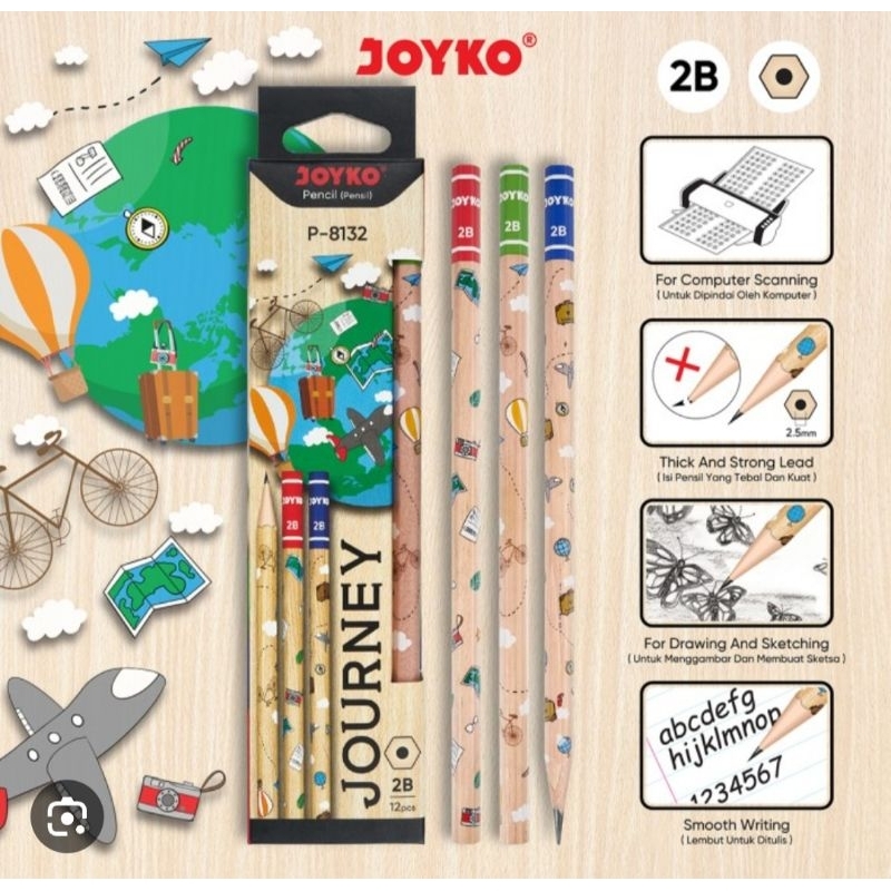 

Pensil 2B Joyko Jorney 12pcs